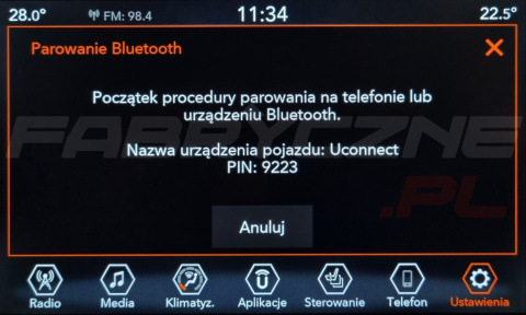 JEEP UCONNECT VP2 CONTINENTAL 7" polskie menu, zakresy radiowe, zmiana regionu JEEP UCONNECT VP2 CONTINENTAL 7" polskie menu, zakresy radiowe, zmiana regionu
