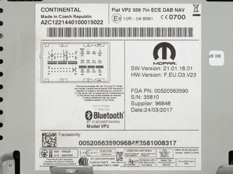 Naprawa nawigacji Fiat VP2 356 Fiat Tipo (2016-2024r.) | Serwis radia