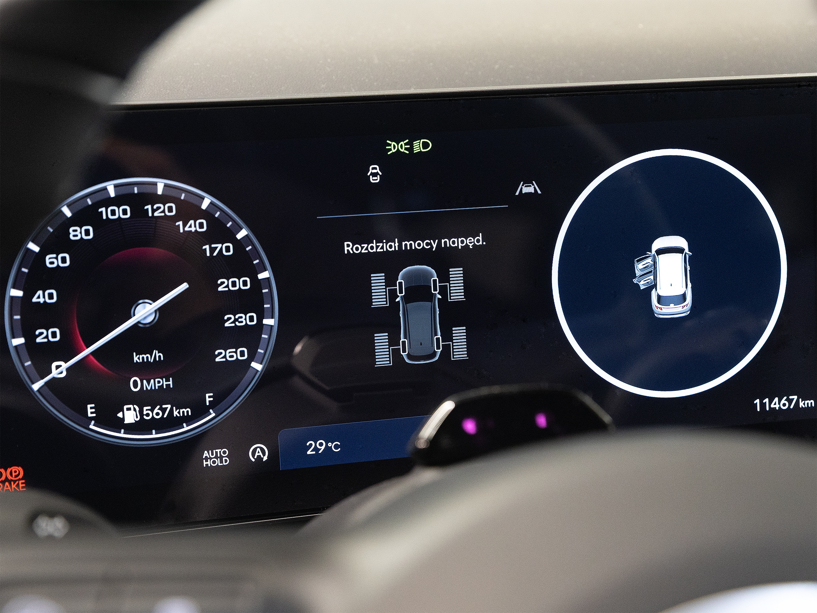 Polskie menu w zegarach Hyundai Tucson Kona