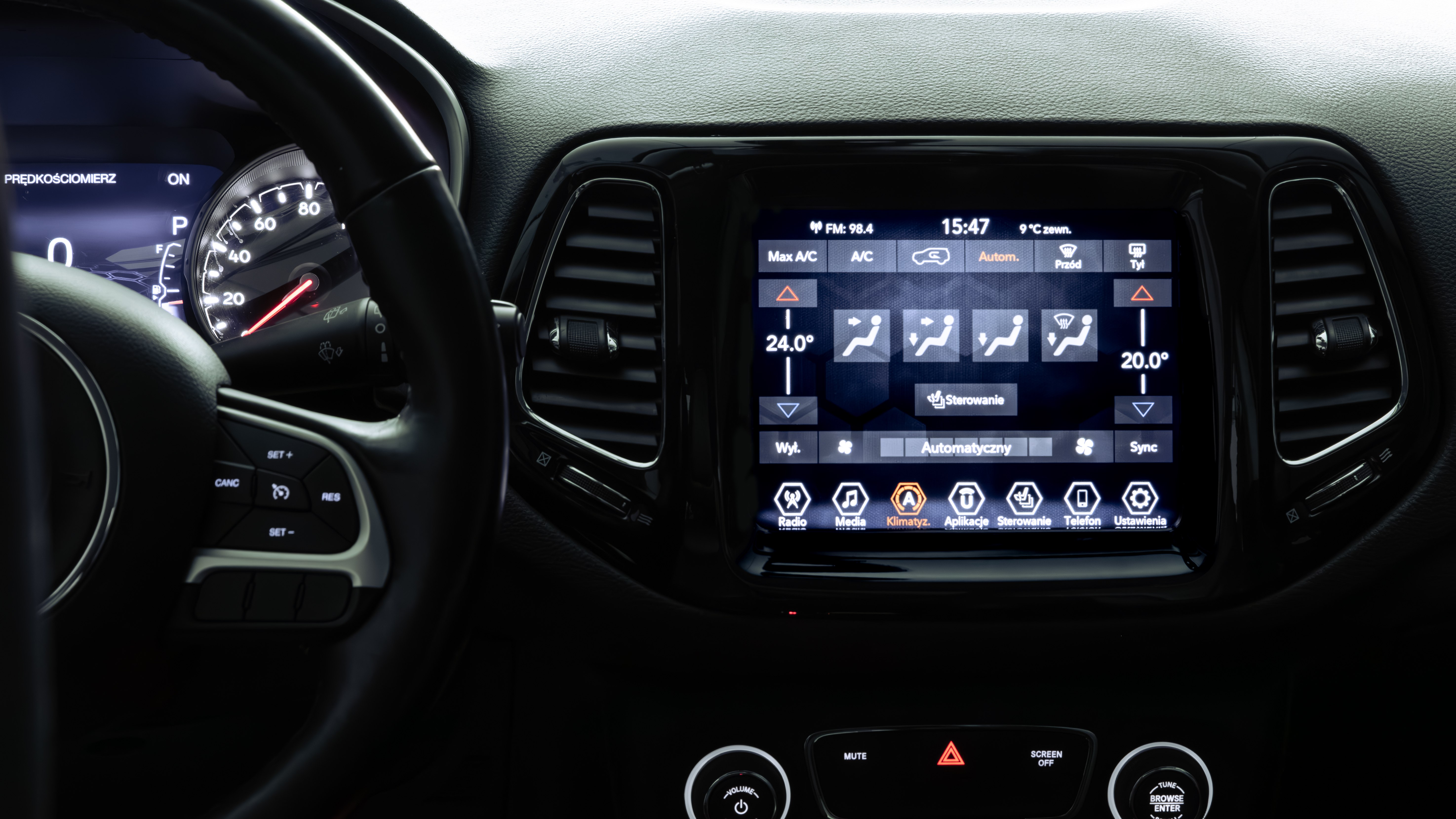 Jeep Compass ustawienia nawiewu