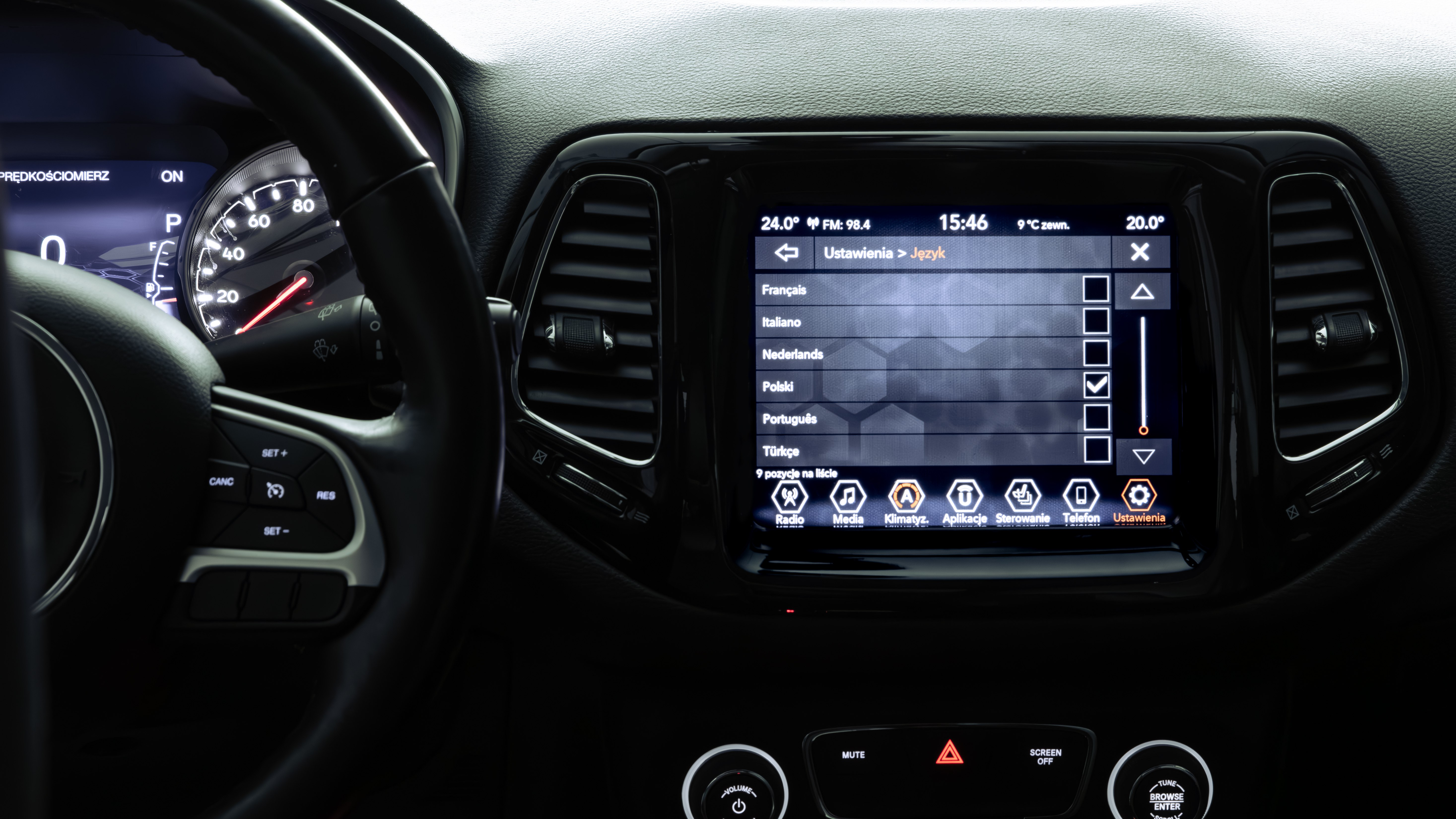 Jeep Compass polskie menu