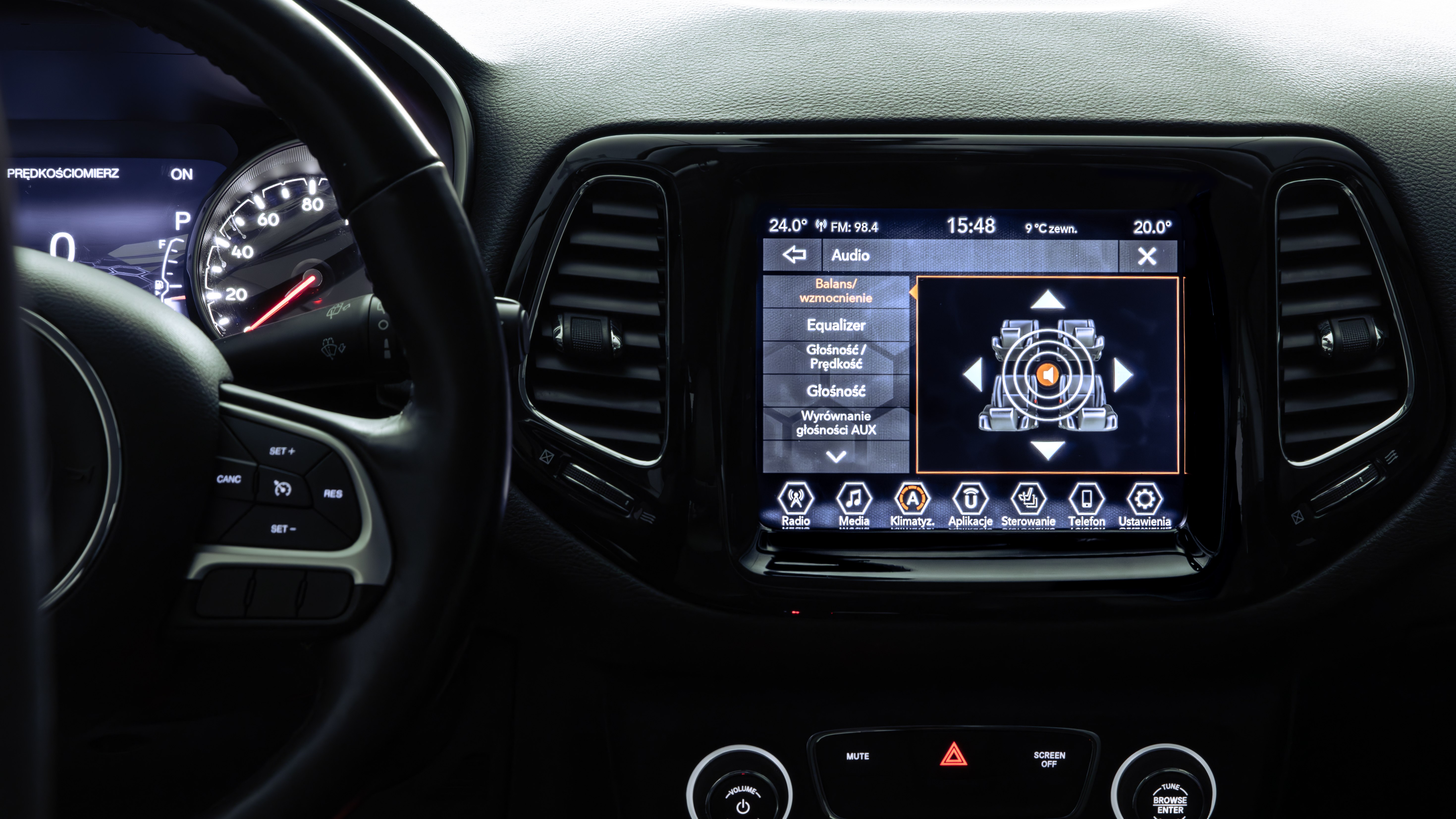 Jeep Compass ustawienia audio