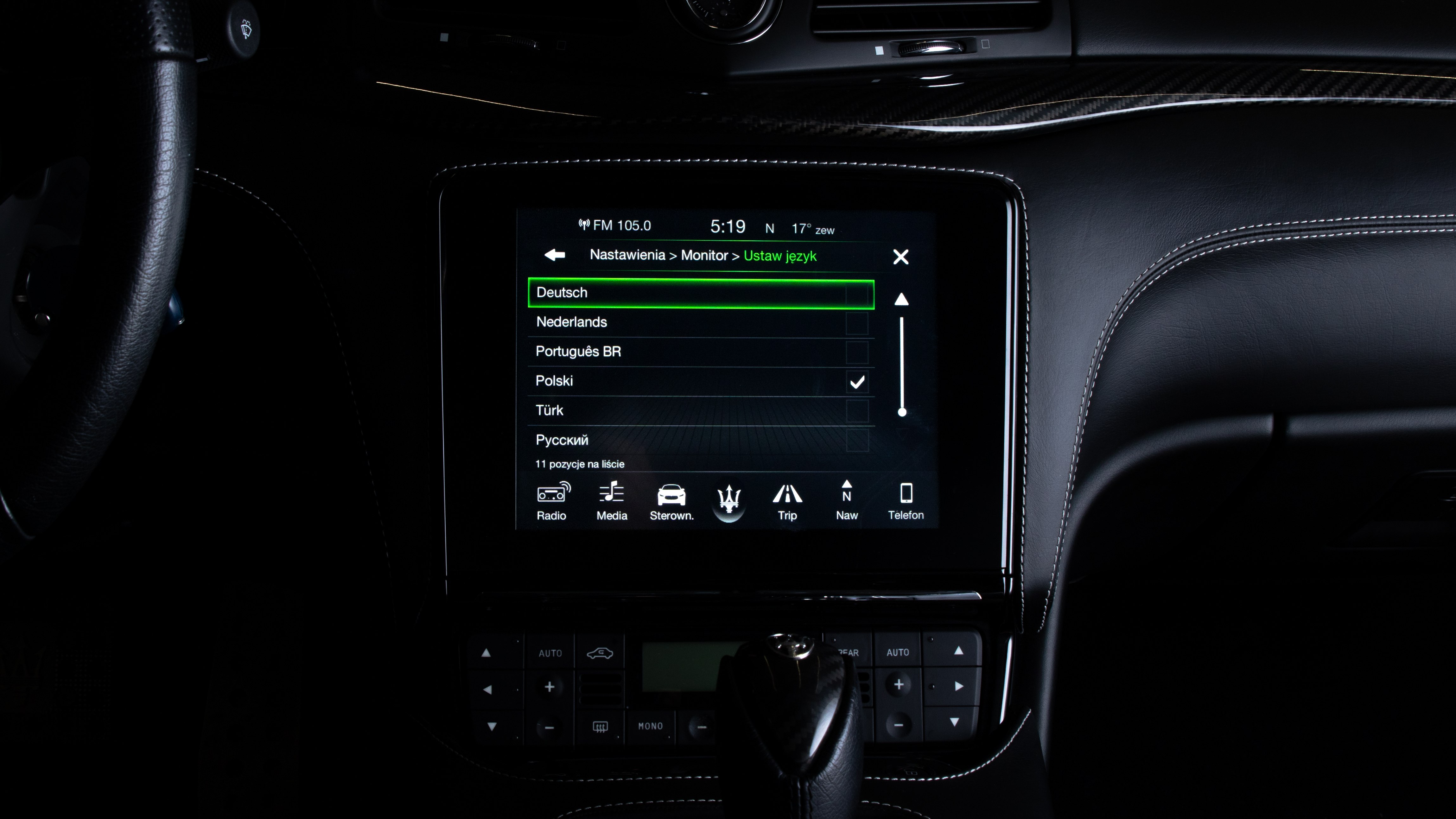 maserati polskie menu
