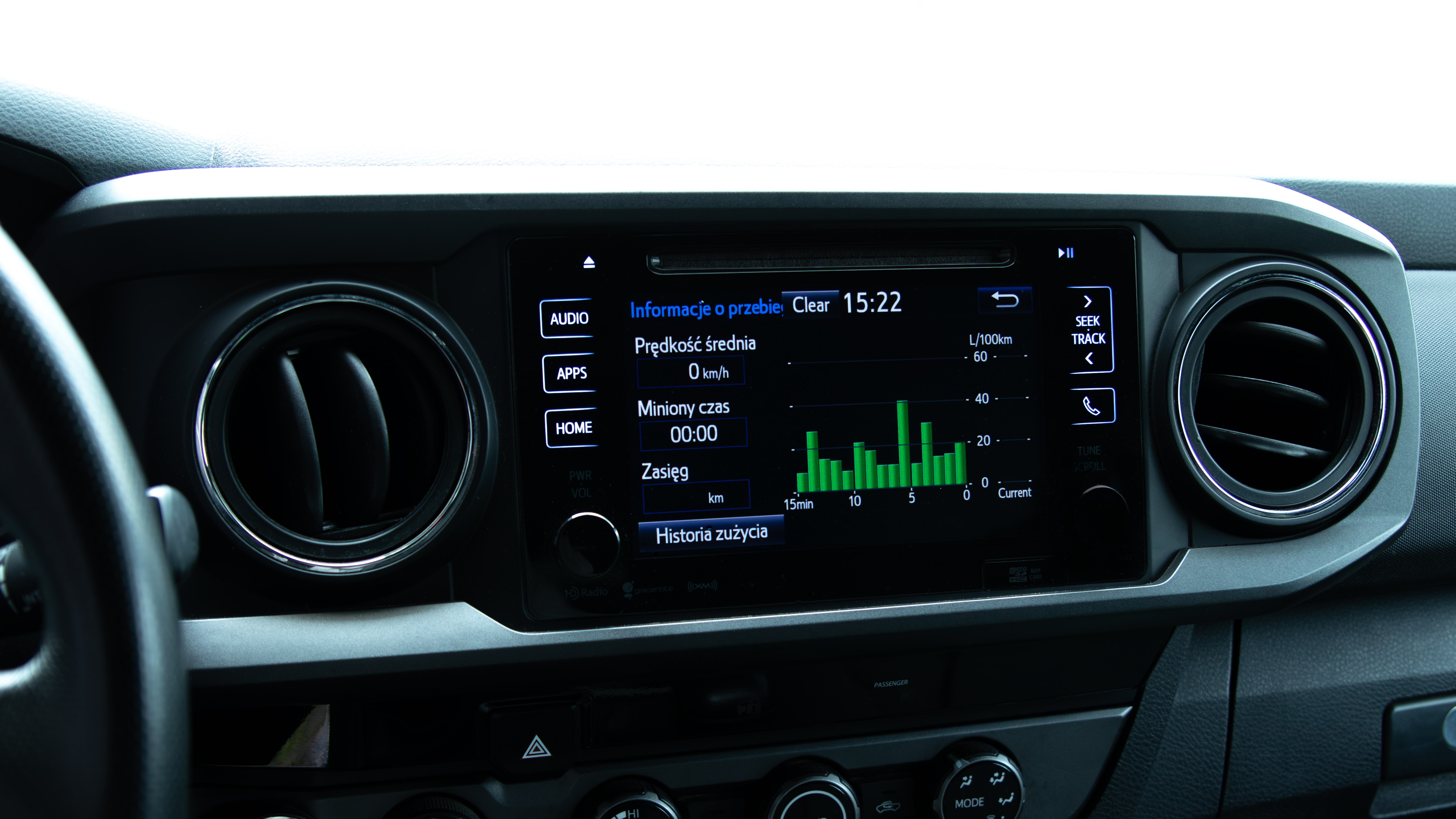 Toyota Tacoma polskie menu