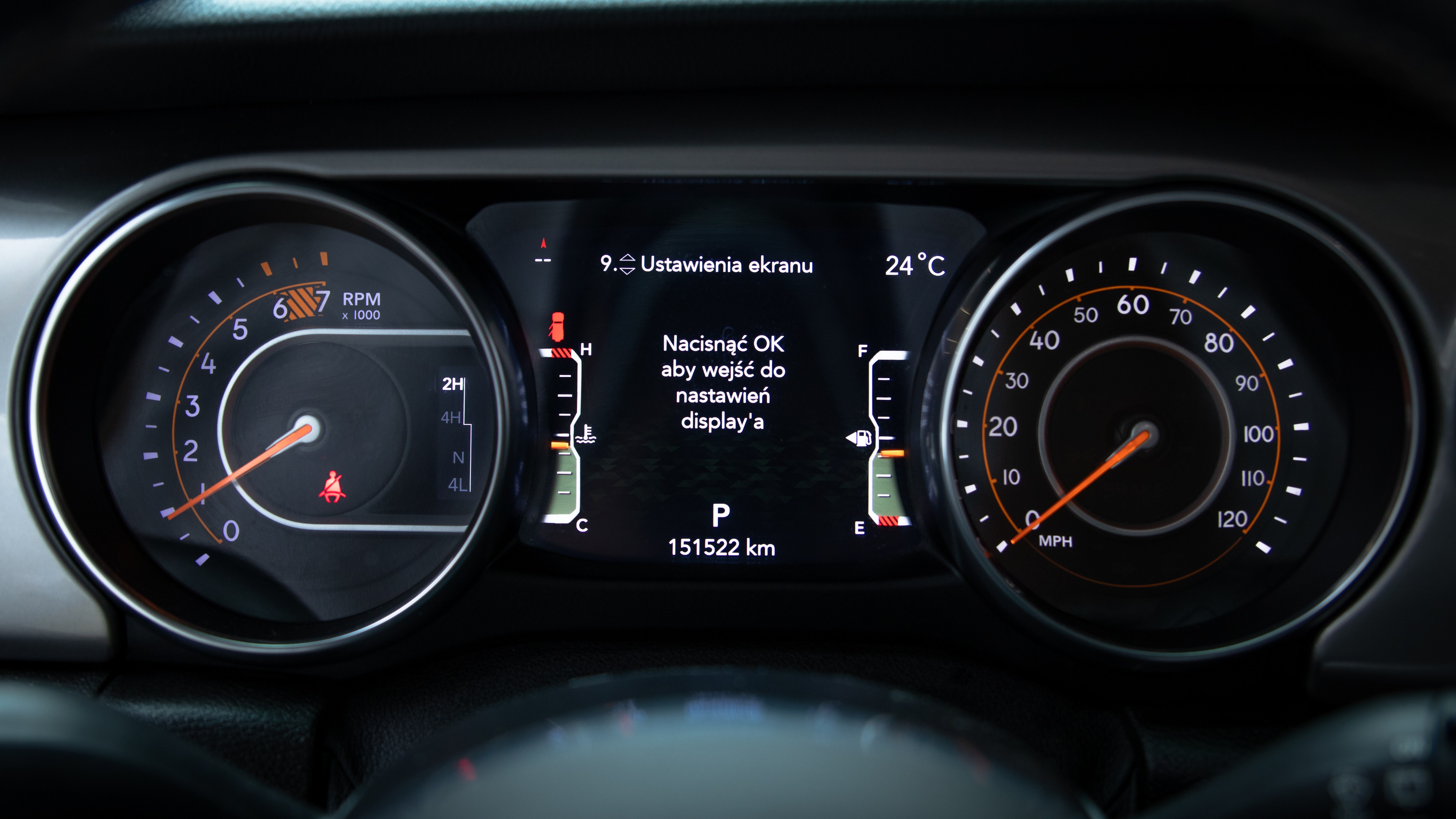 jeep polskie menu w zegarach