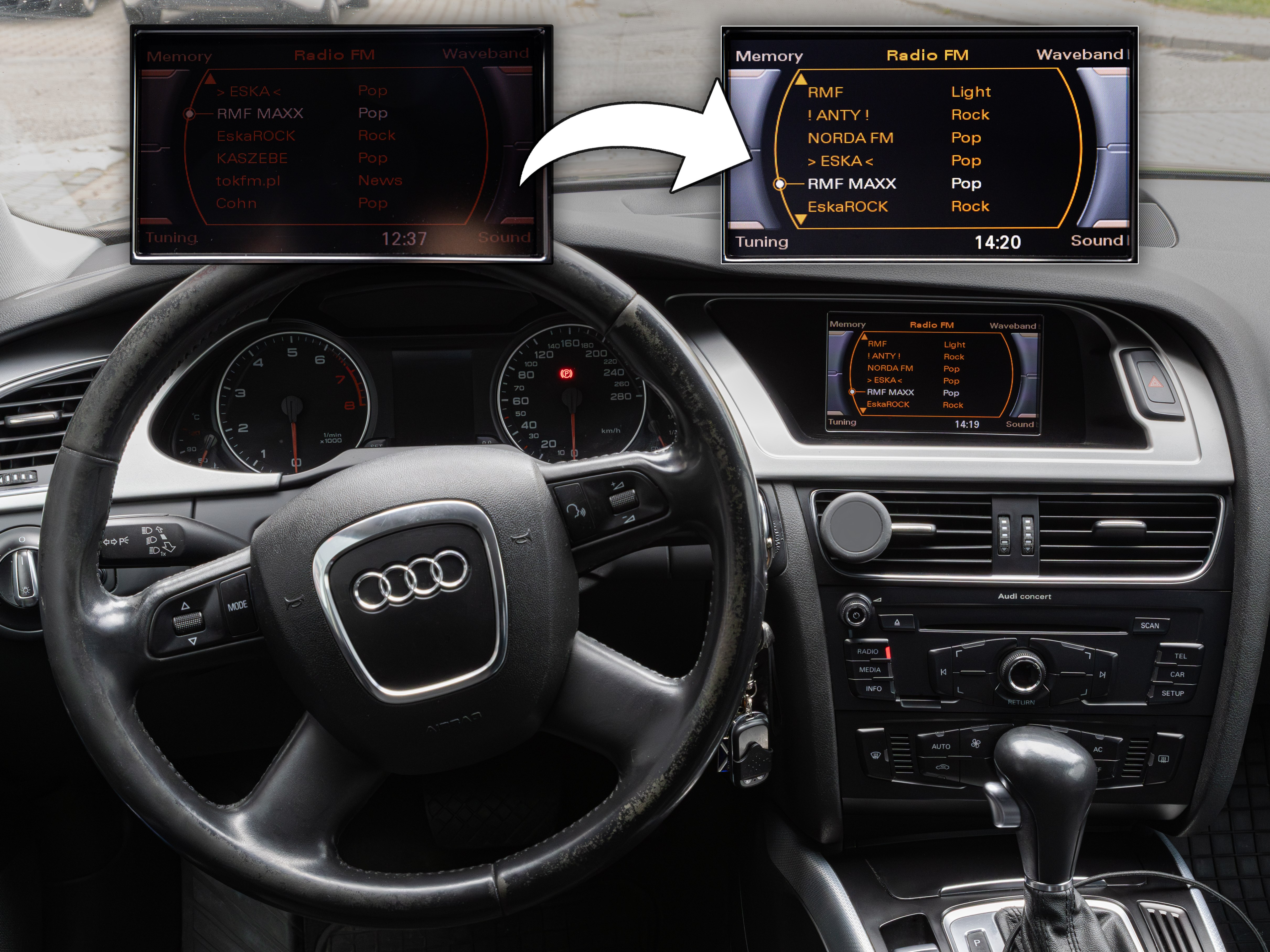 naprawa ciemnego ekranu audi a4